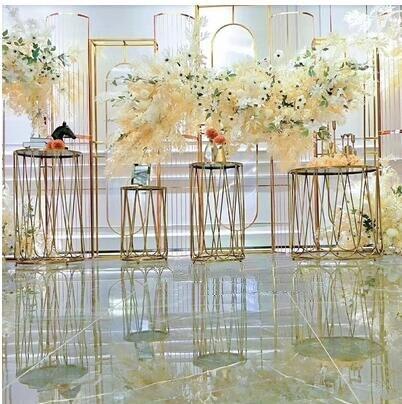 New transparent frosted screen, stage background decoration, sunshine board, guide through iron art wedding props