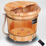 2019 Wood Bubble Foot Bucket Spa Fully Automatic Foot Bath Home Sauna Foot Tub Electric Heating Massage Steam Profound Barrels