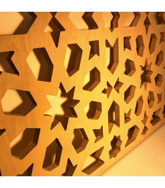 Arab Lattice Wall or False Ceiling - Laminated Wood - Geometric Design