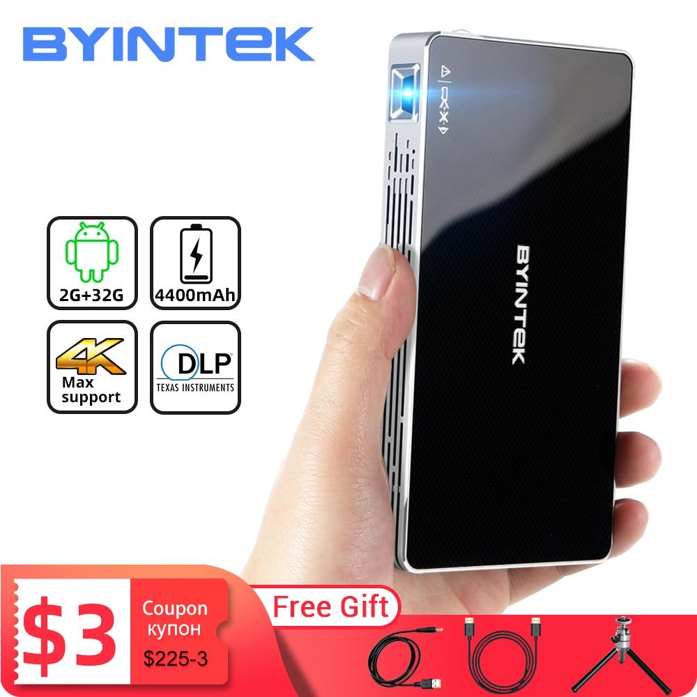 BYINTEK P10 Smart Android Wifi Mini Pocket Pico Portable Beamer LED DLP LAsEr Mobile 1080P Projector For Smartphone 4K 3D Cinema